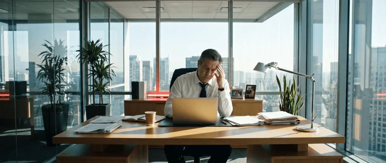 Leader reviewing workforce data at a desk
