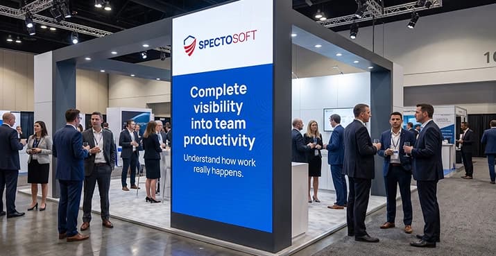 Spectosoft booth conversations at a technology conference